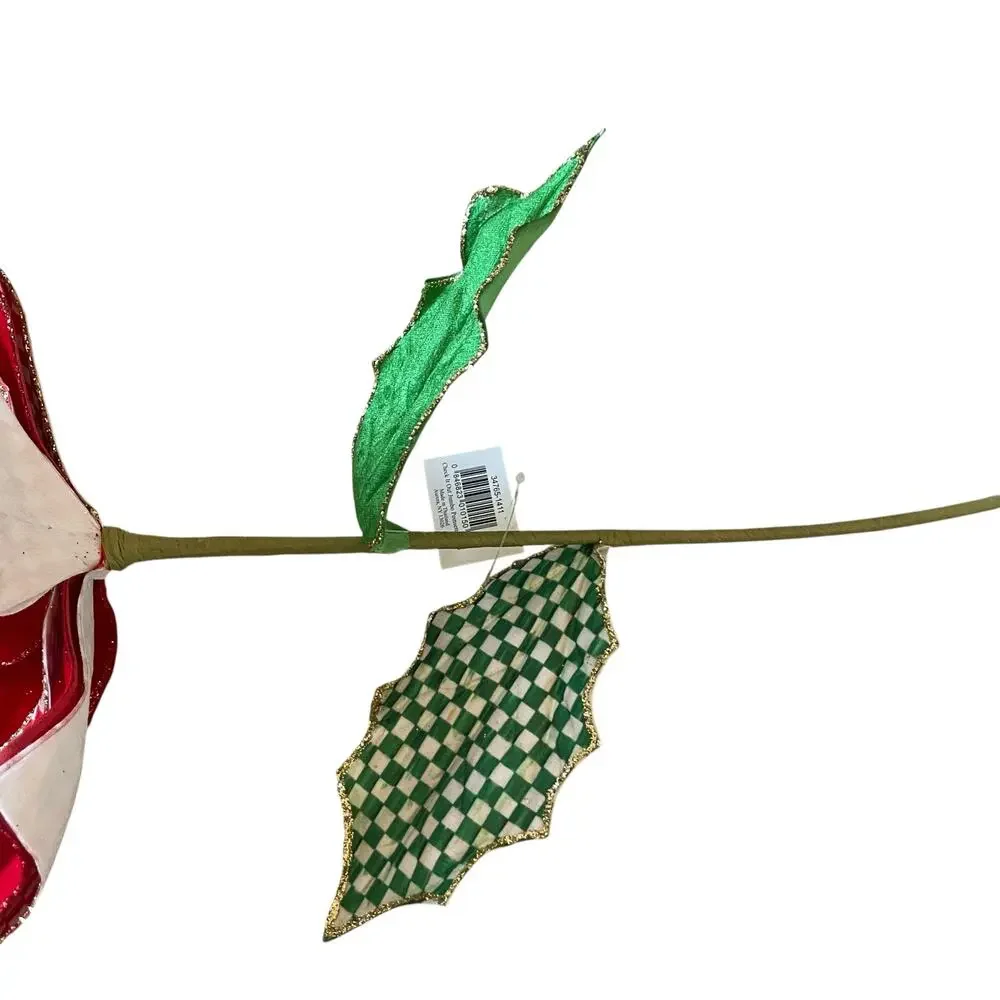 NEW MacKenzie Childs Jumbo Poinsettia Stem 24in Festive Christmas Holiday Decor